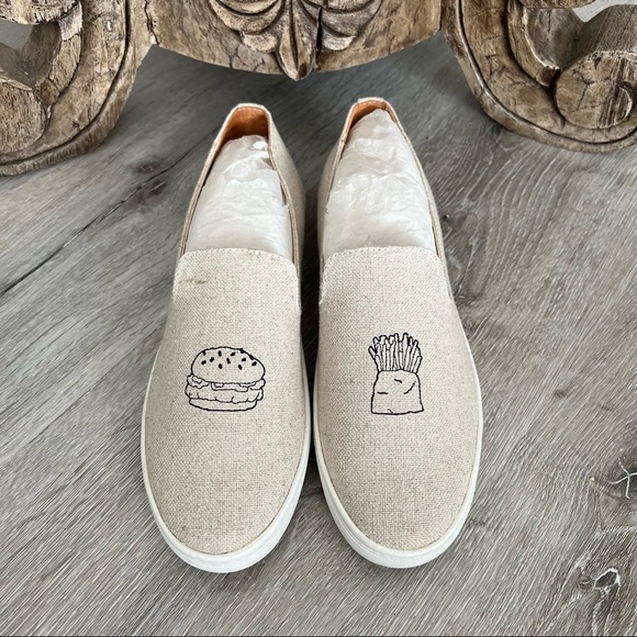 Soludos Shoes - SOLUDOS Jason Polan for Soludos Slip-ons Burger and Fries Graphic New Women’s 11
